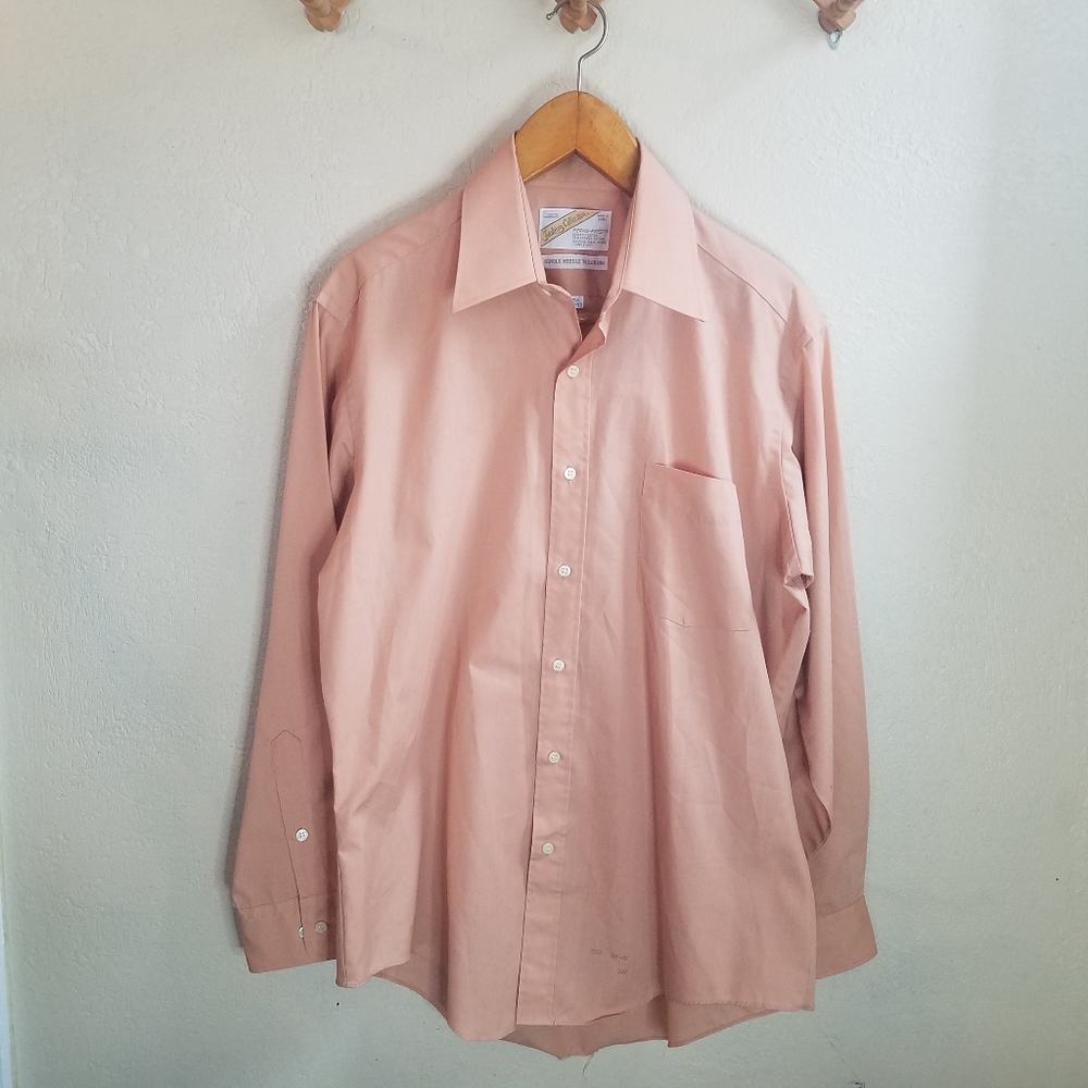Vintage Sears Perm-Press Single Needle Tailoring Casual Button Up 32-33. 15.5